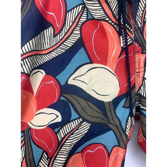 Volcom Mens Red Blue Floral Board Swim Shorts Surf Size 31 Vacation Tropical EUC - Picture 5 of 8